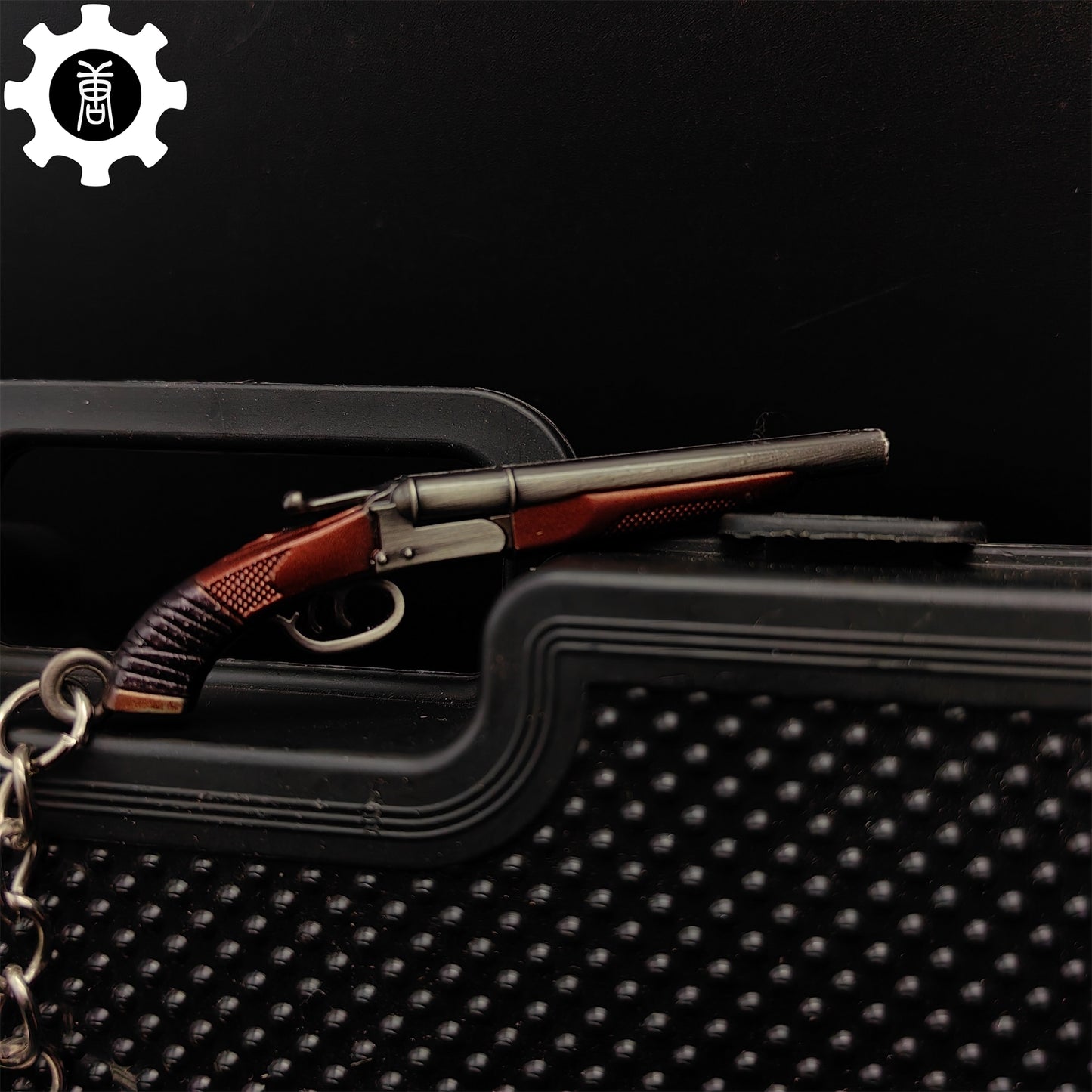 Metal Double Barrel Sawed-off Shotgun Mini Keychain