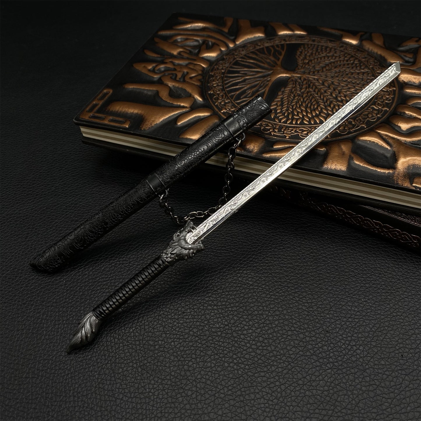 Dragon Spirit Black Sword Metal Replica