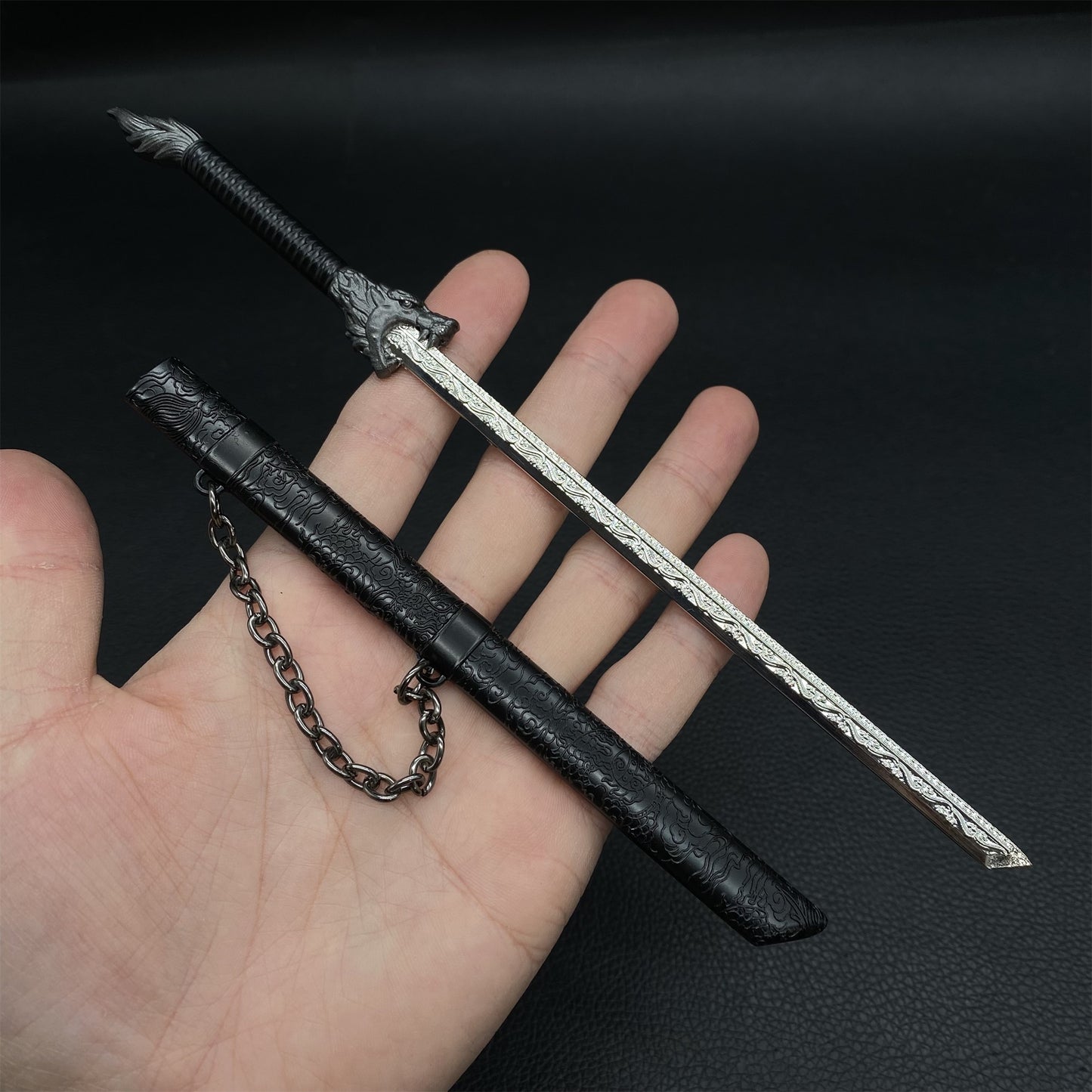 Dragon Spirit Black Sword Metal Replica