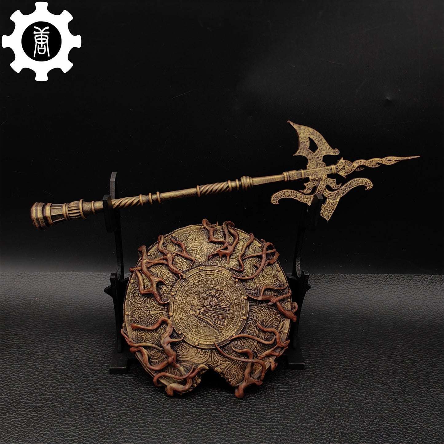 3D Printed 1: 12 Scale Erdtree Greatshield Golden Halberd 