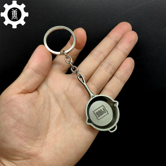 Metal Tiny Frying Pan Keychain Backpack Pendant