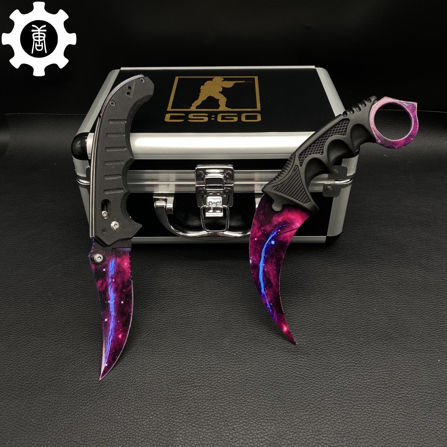 Galaxy Skin Flip Knife & Karambit & Stickers & Keychains & AK With Case