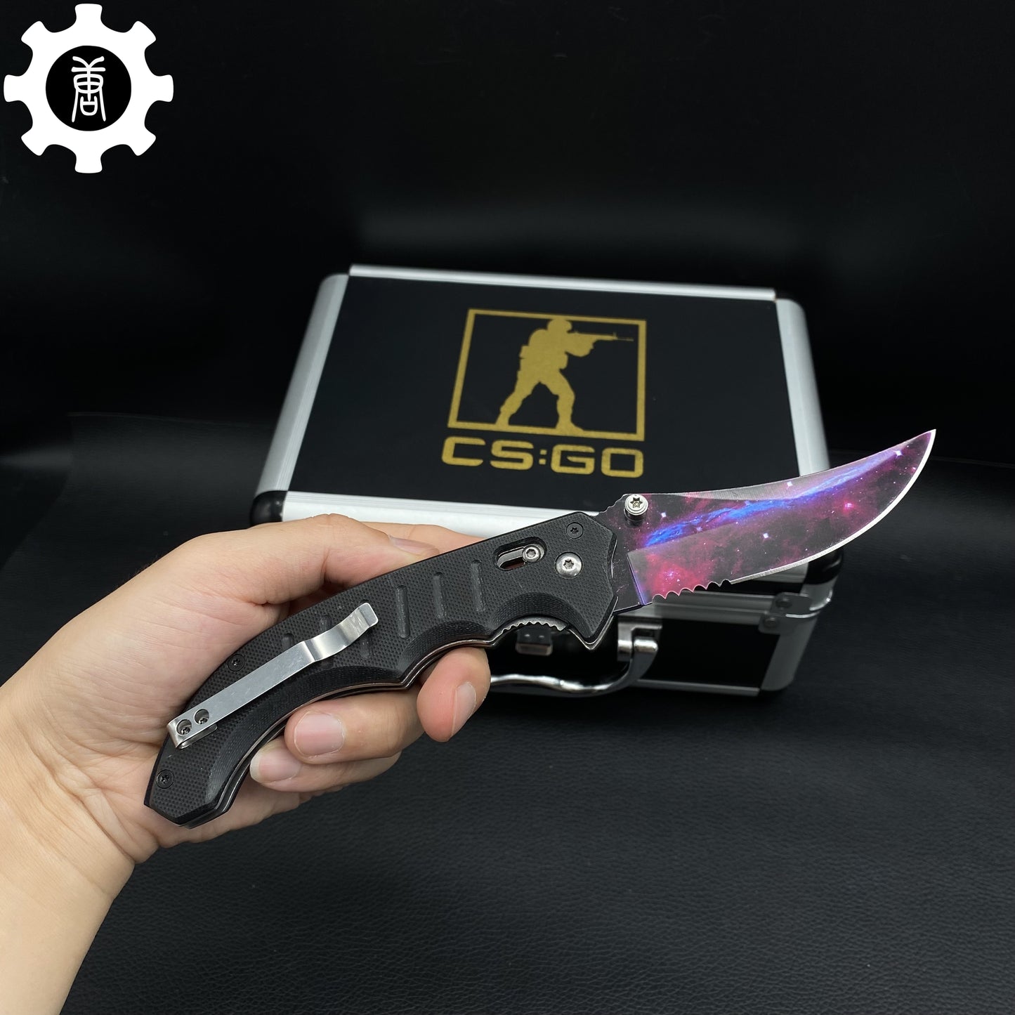 Galaxy Skin Flip Knife & Karambit & Stickers & Keychains & AK With Case