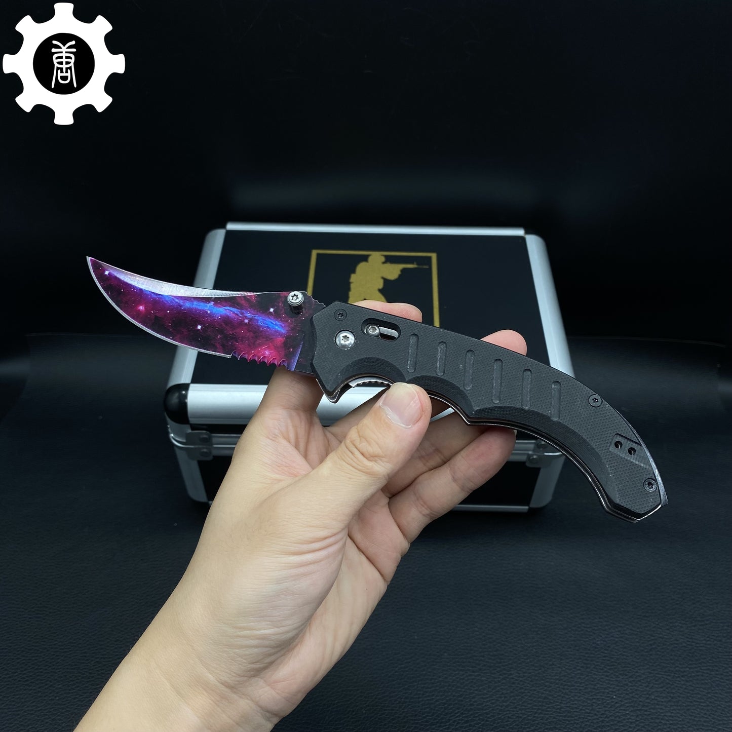 Galaxy Skin Flip Knife & Karambit & Stickers & Keychains & AK With Case