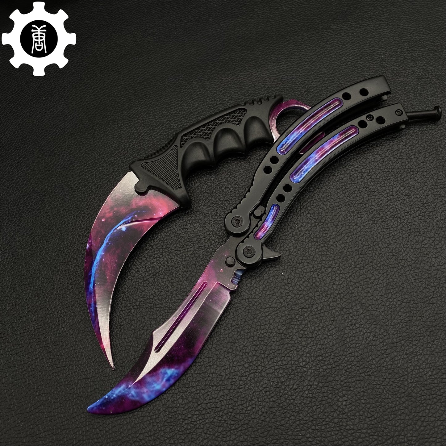 Galaxy Skin Balisong & Karambit & Stickers & Keychains & AK With Case