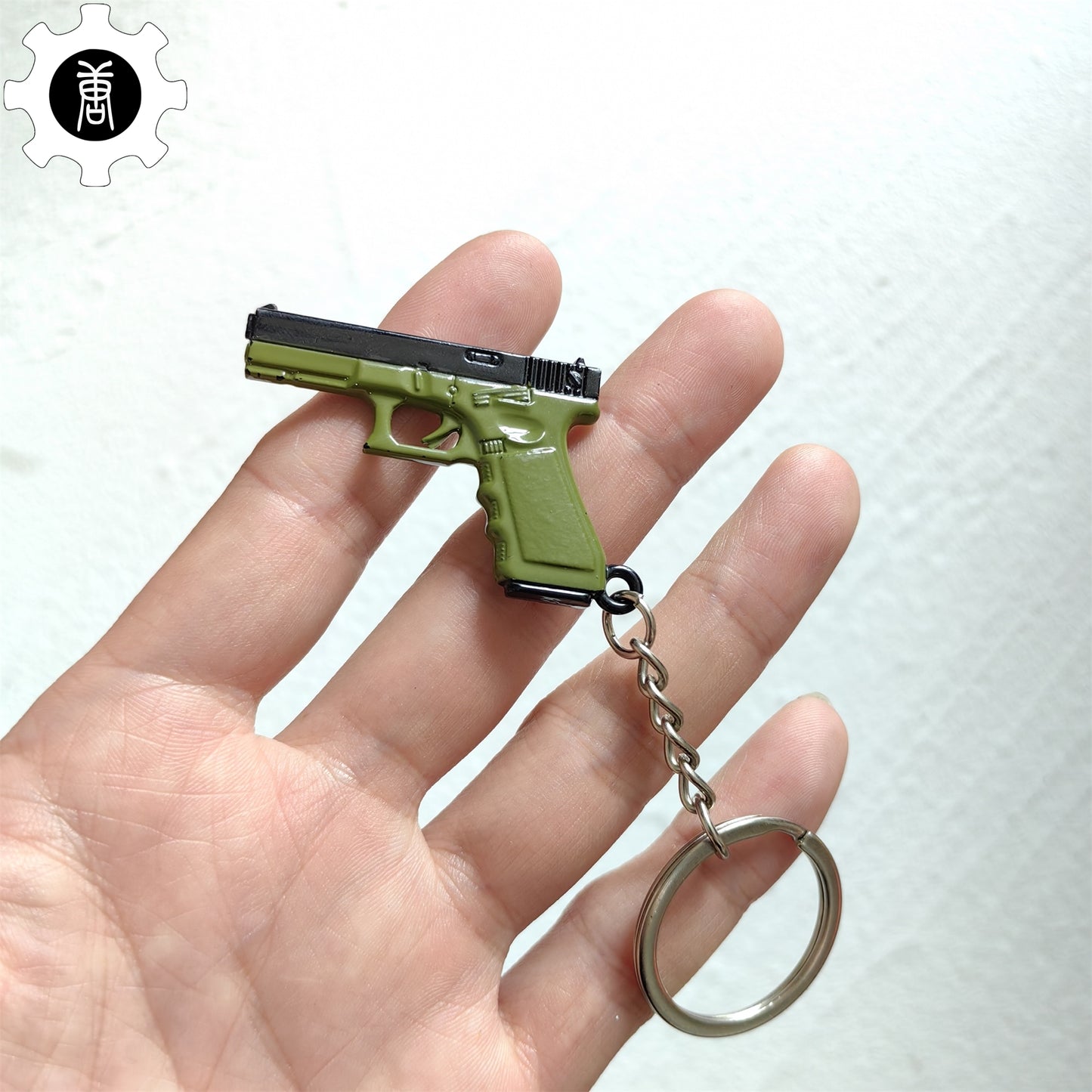 Mini G17-P18C Pistol Metal Keychain