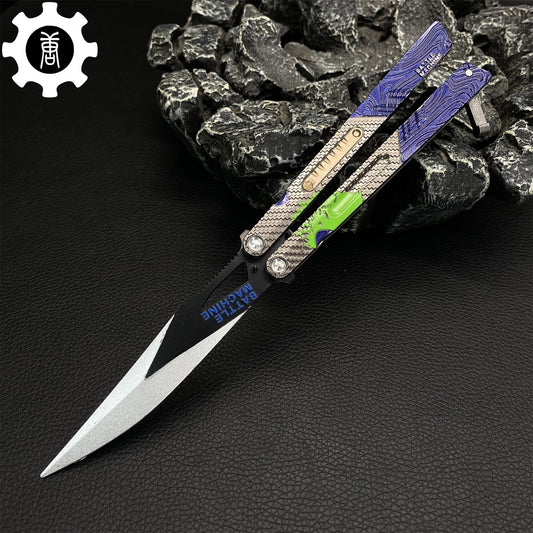 Hot Game Metal Graffiti Balisong Trainer Props