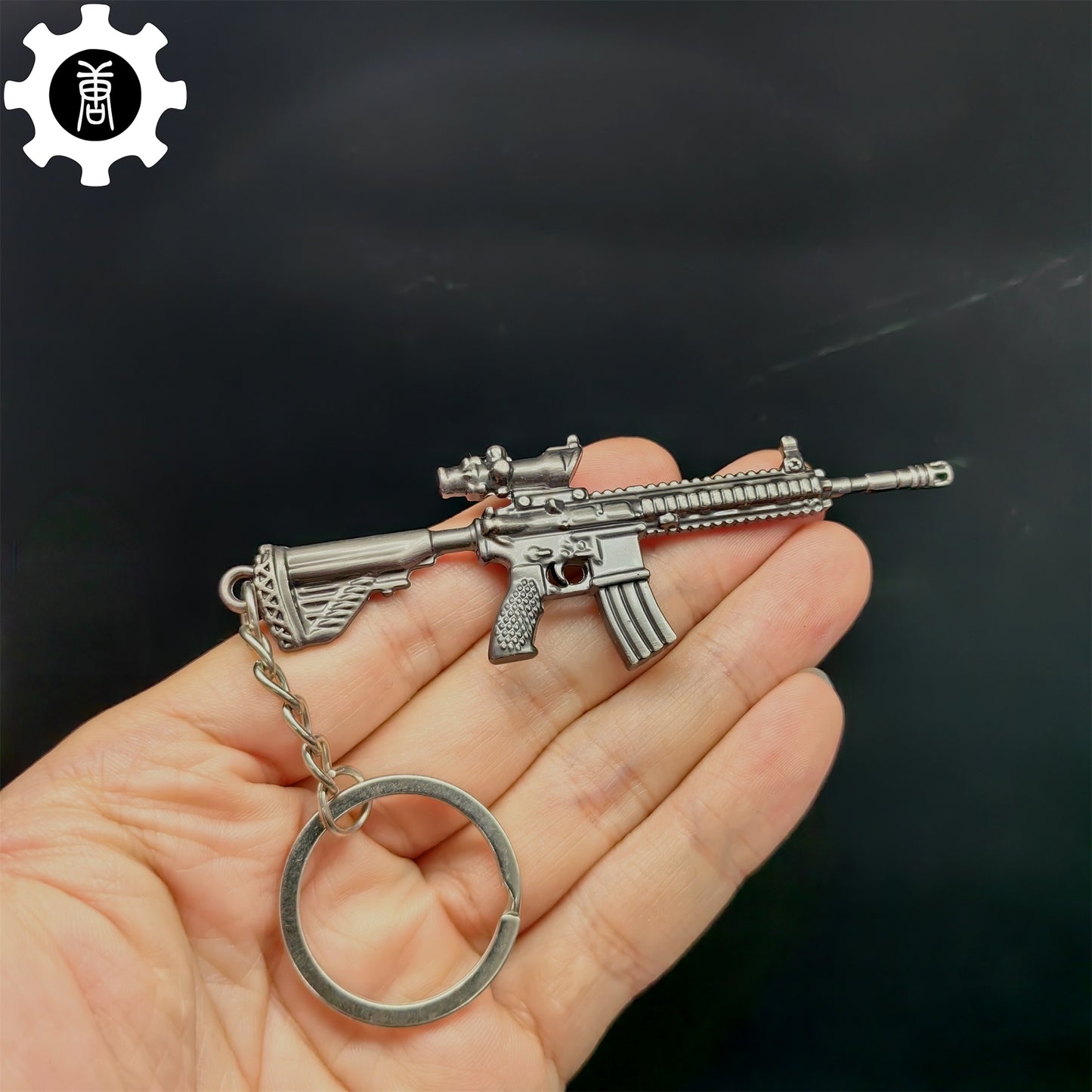 Mini M416 Heckler & Koch 416 Assault Rifle Gun Metal Keychain