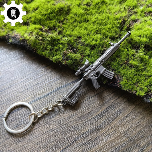 Mini M416 Heckler & Koch 416 Assault Rifle Gun Metal Keychain