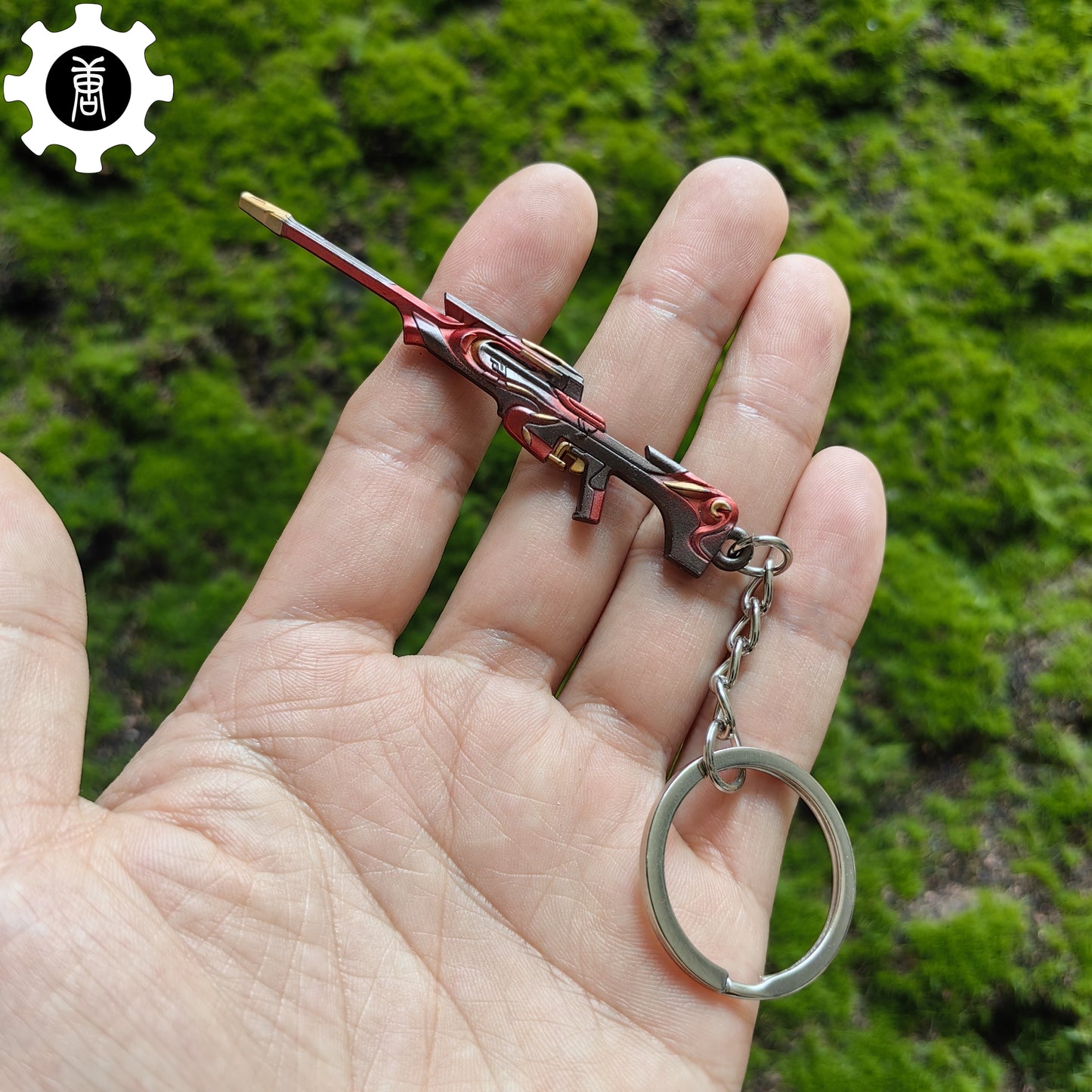 Metal Tilde Operator Gun Tiny Keychain Pendant