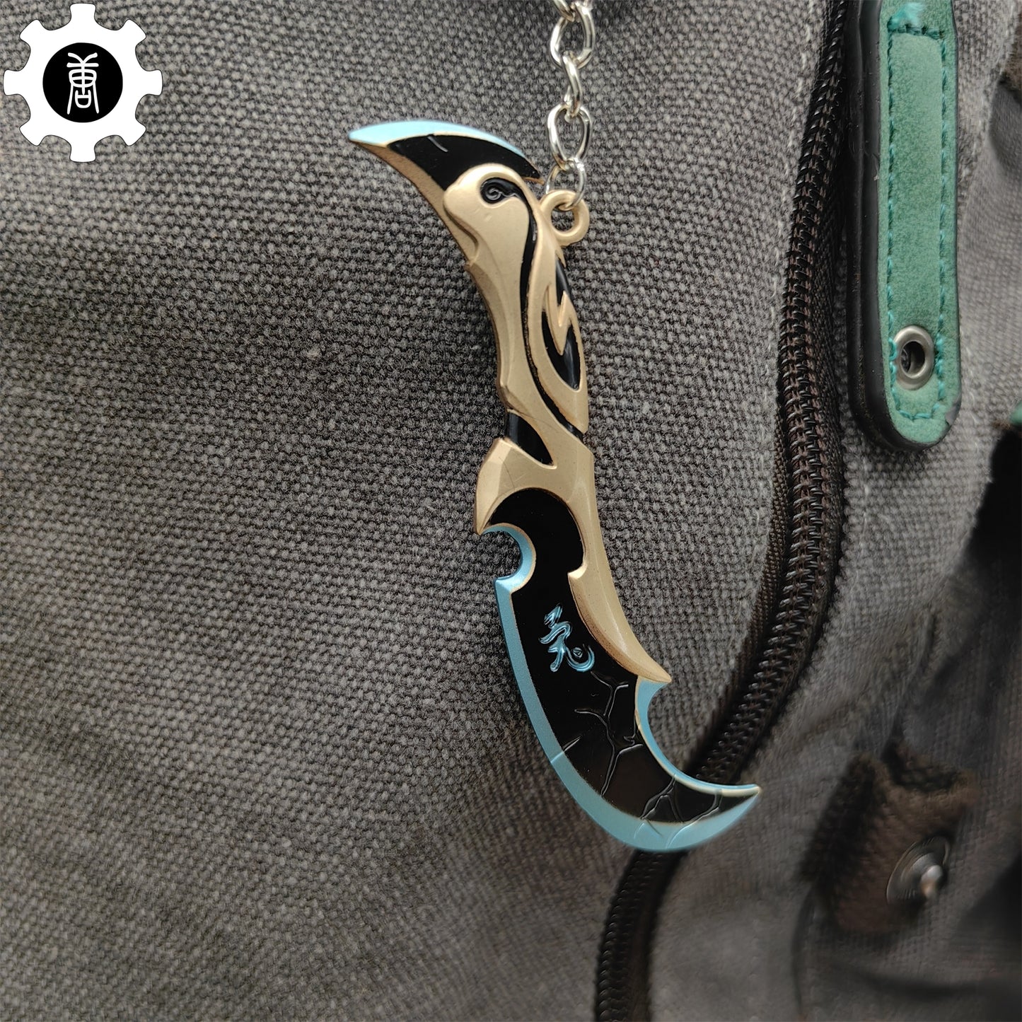 Val Luna's Descent Knife Keychain Metal Backpack Pendant