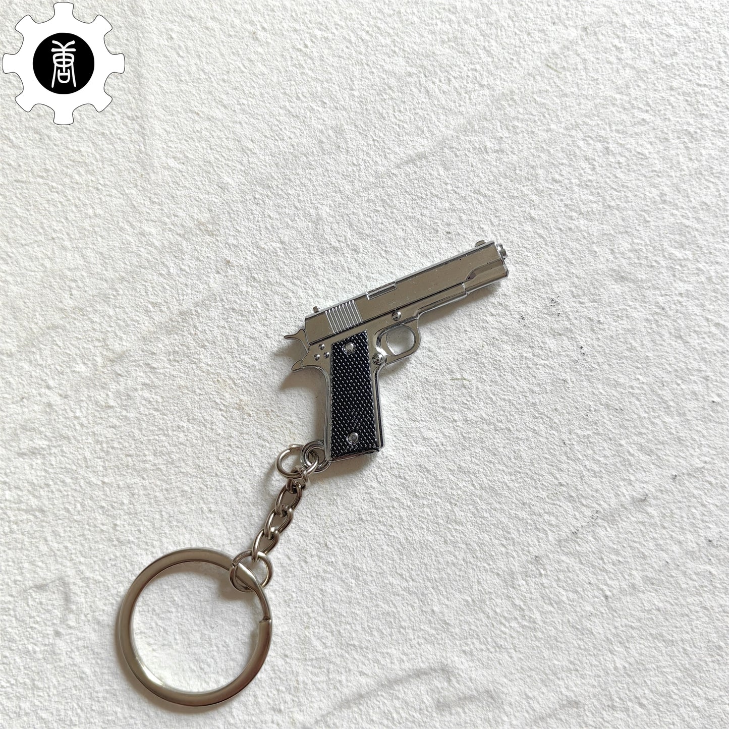 Mini M1911 Pistol Metal Keychain