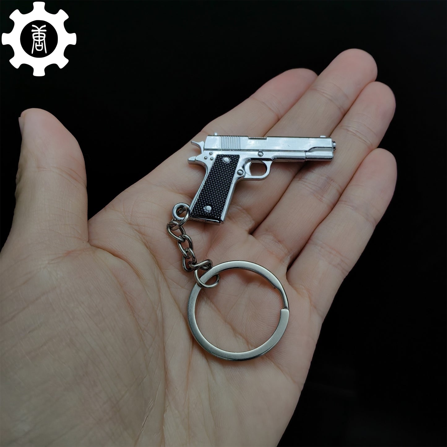 Mini M1911 Pistol Metal Keychain