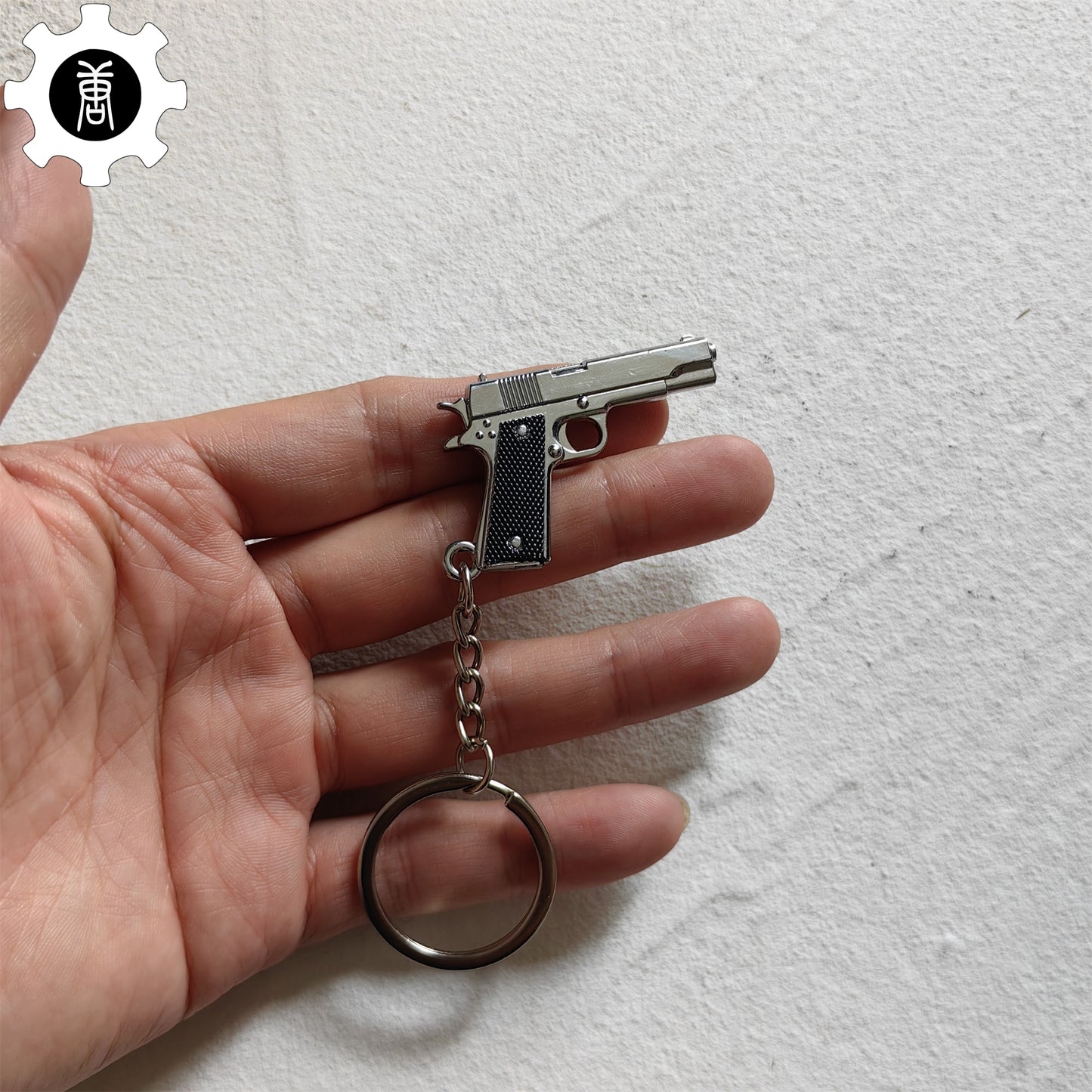 Mini M1911 Pistol Metal Keychain