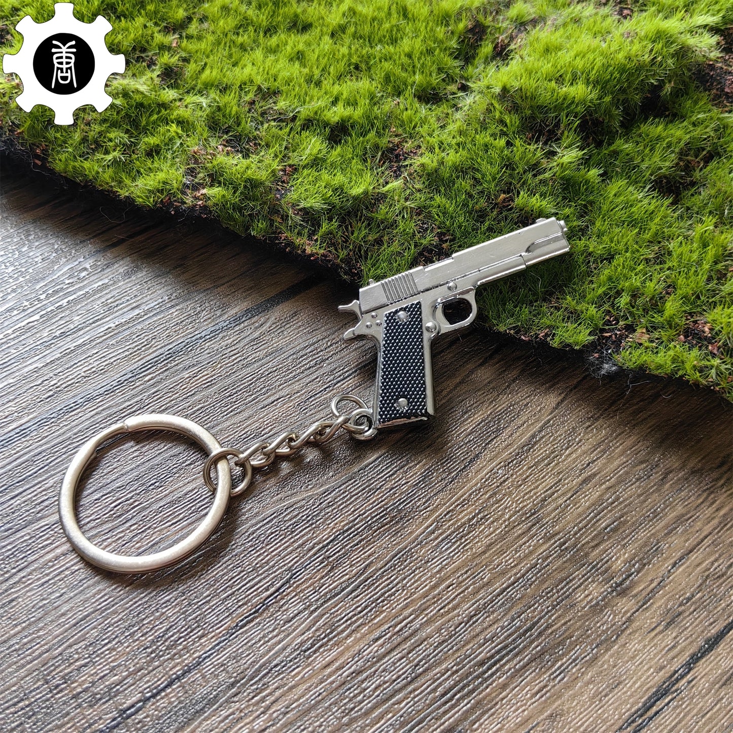 Mini M1911 Pistol Metal Keychain