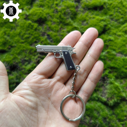 Mini M1911 Pistol Metal Keychain