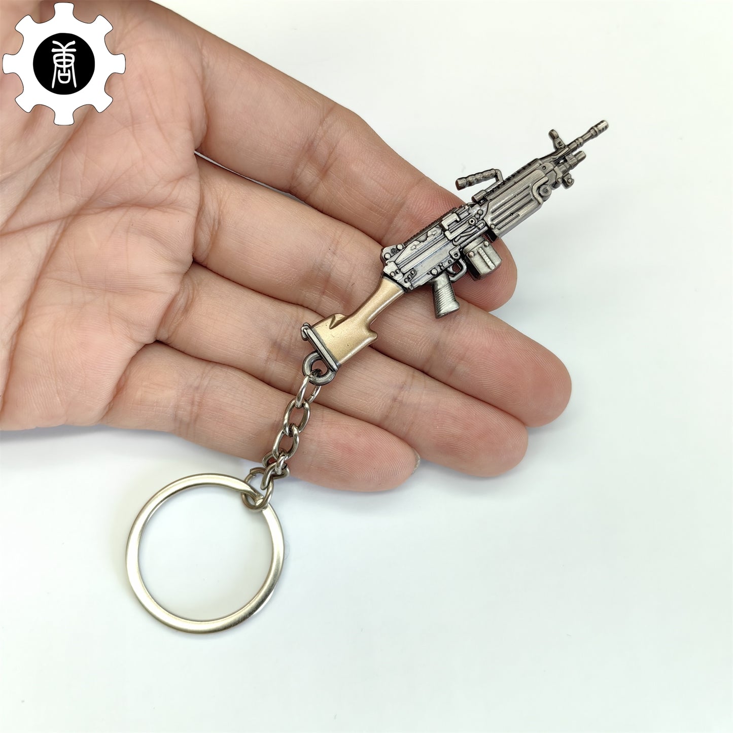 Mini M249 Light Machine Gun Model Metal Keychain