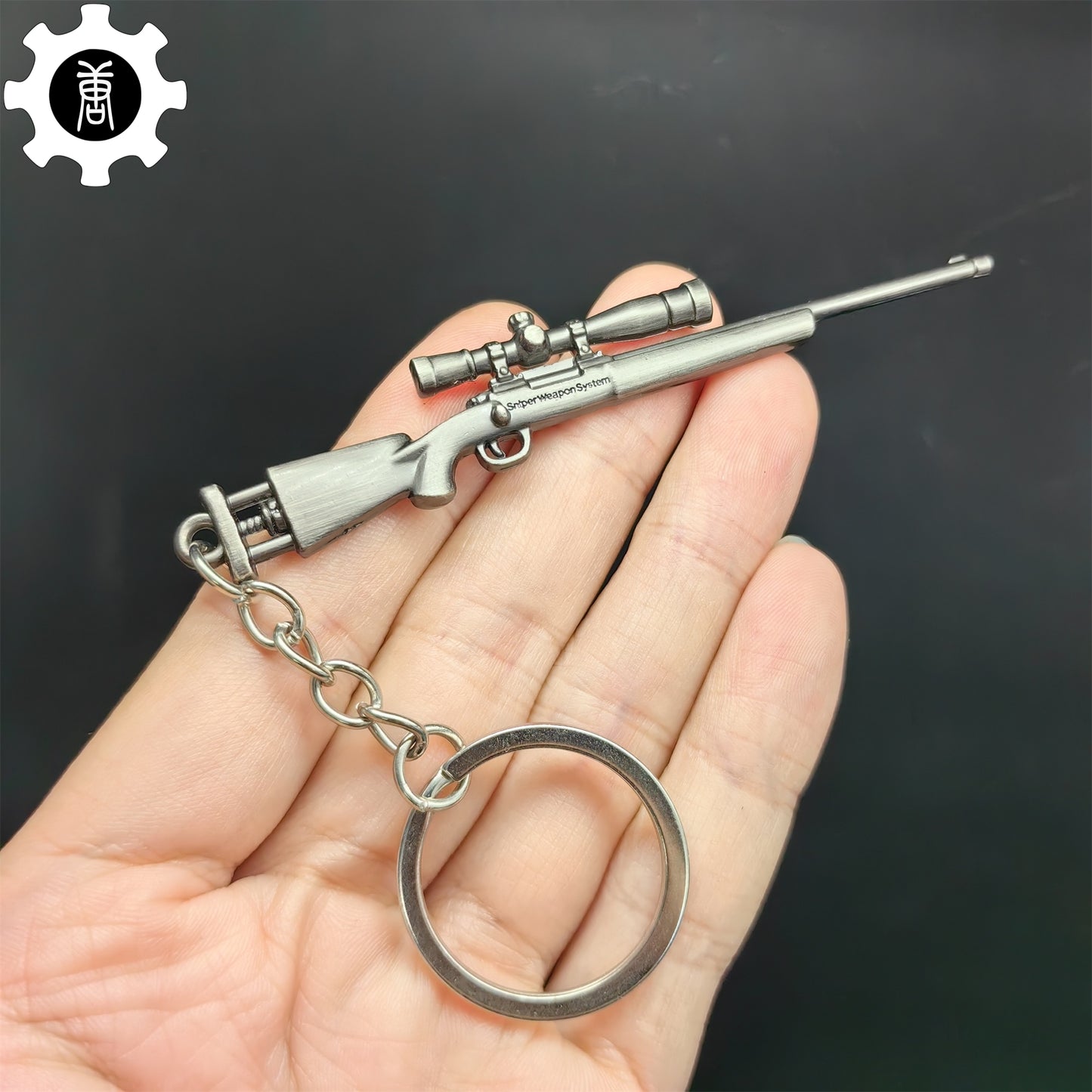 Mini M24 Sniper Gun Metal Keychain