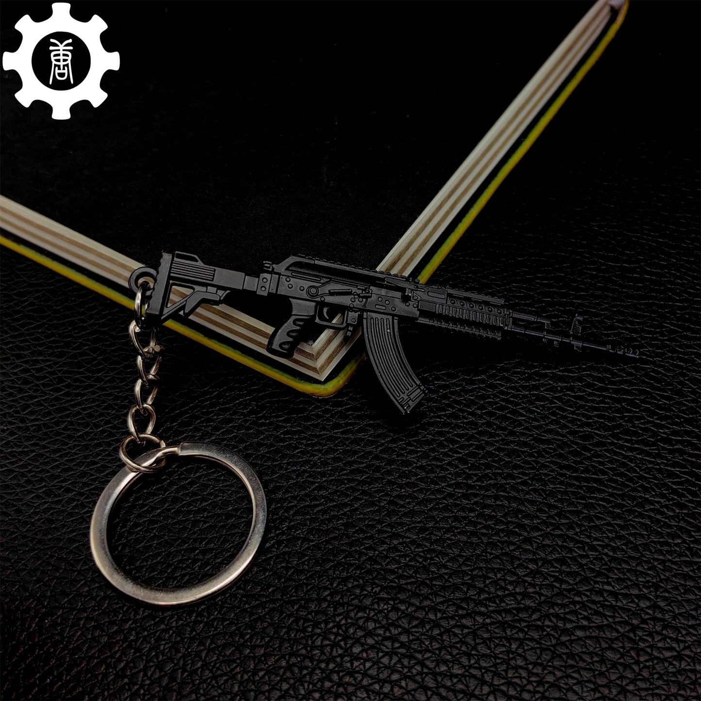 Metal M762 Mini Gun Model Keychain Pendant