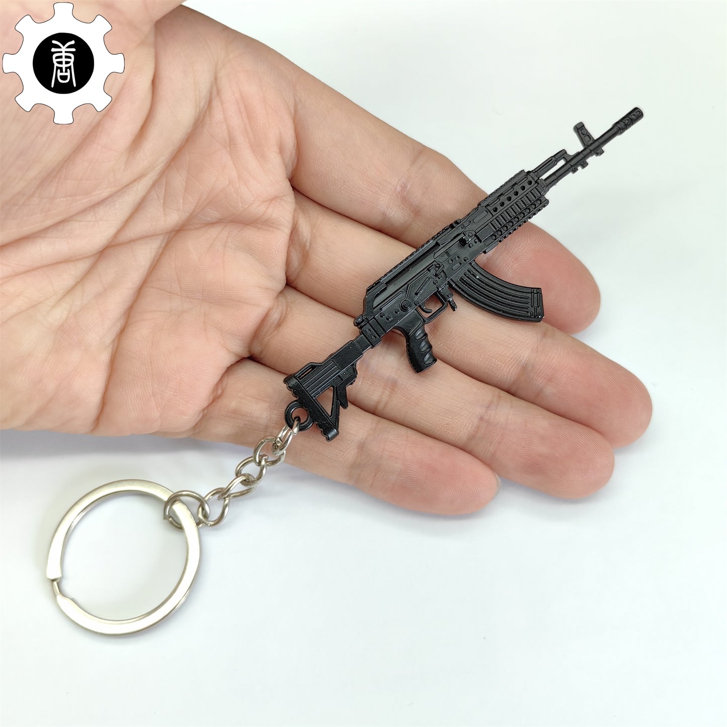 Metal M762 Mini Gun Model Keychain Pendant