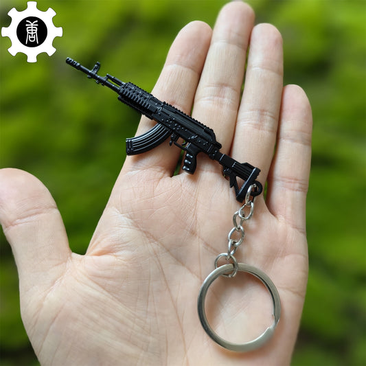 Metal M762 Mini Gun Model Keychain Pendant