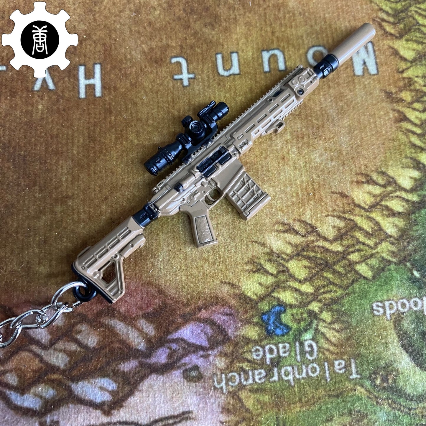 Tiny M7 Rifle Keychain Metal Pendant