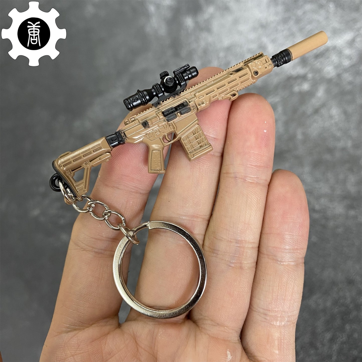 Tiny M7 Rifle Keychain Metal Pendant