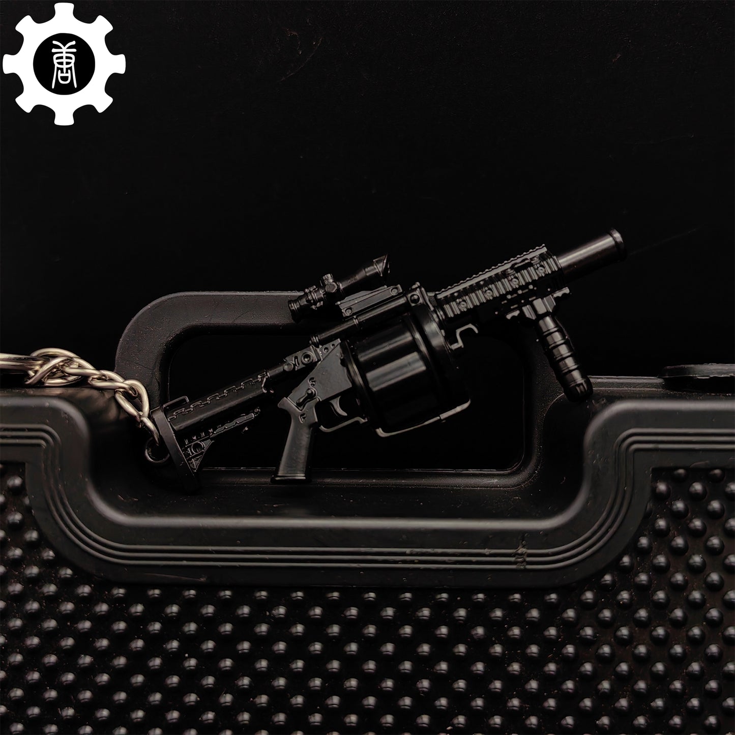 Mini Multiple Grenade Launcher Black MGL Metal Keychain