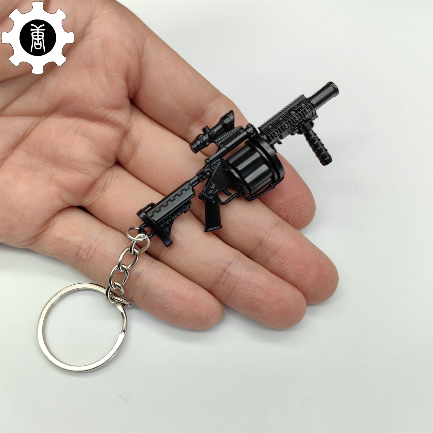 Mini Multiple Grenade Launcher Black MGL Metal Keychain