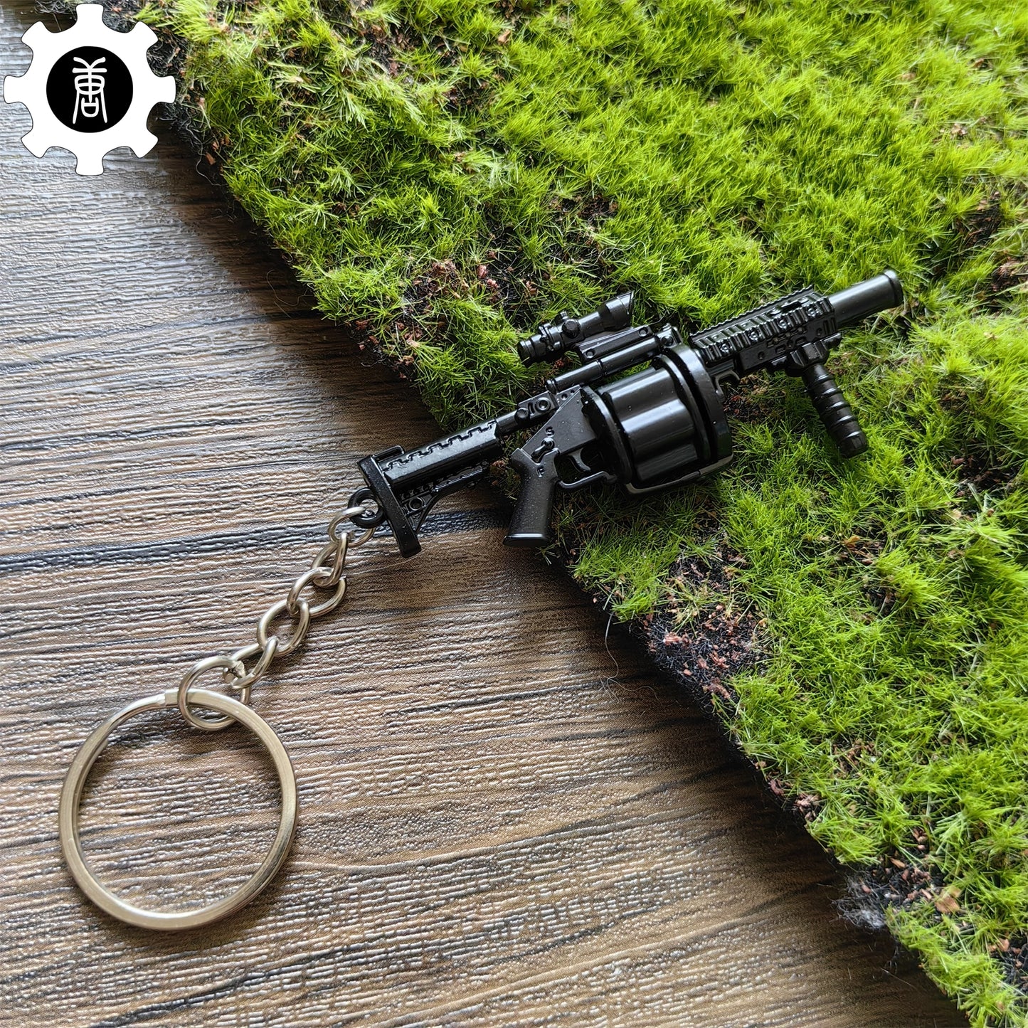 Mini Multiple Grenade Launcher Black MGL Metal Keychain