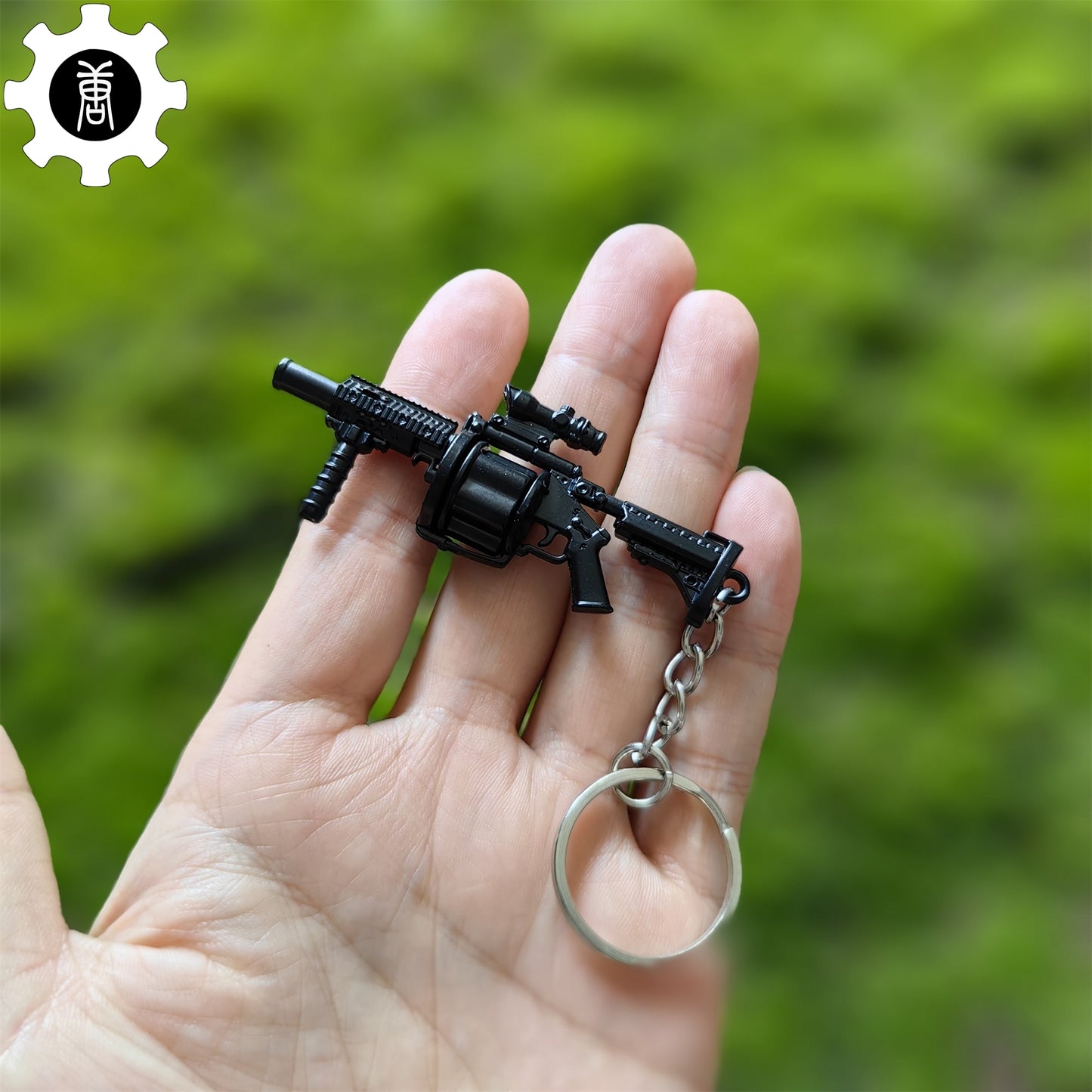 Mini Multiple Grenade Launcher Black MGL Metal Keychain