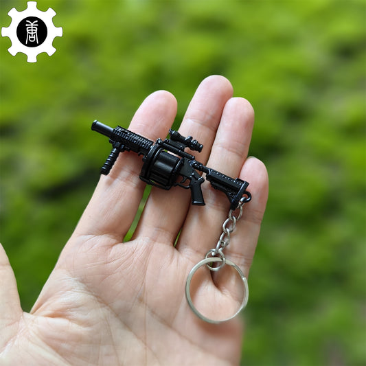 Mini Multiple Grenade Launcher Black MGL Metal Keychain