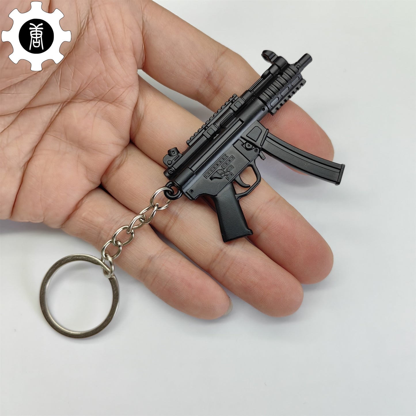 Metal MP5K Mini Submachine Gun Model Keychain