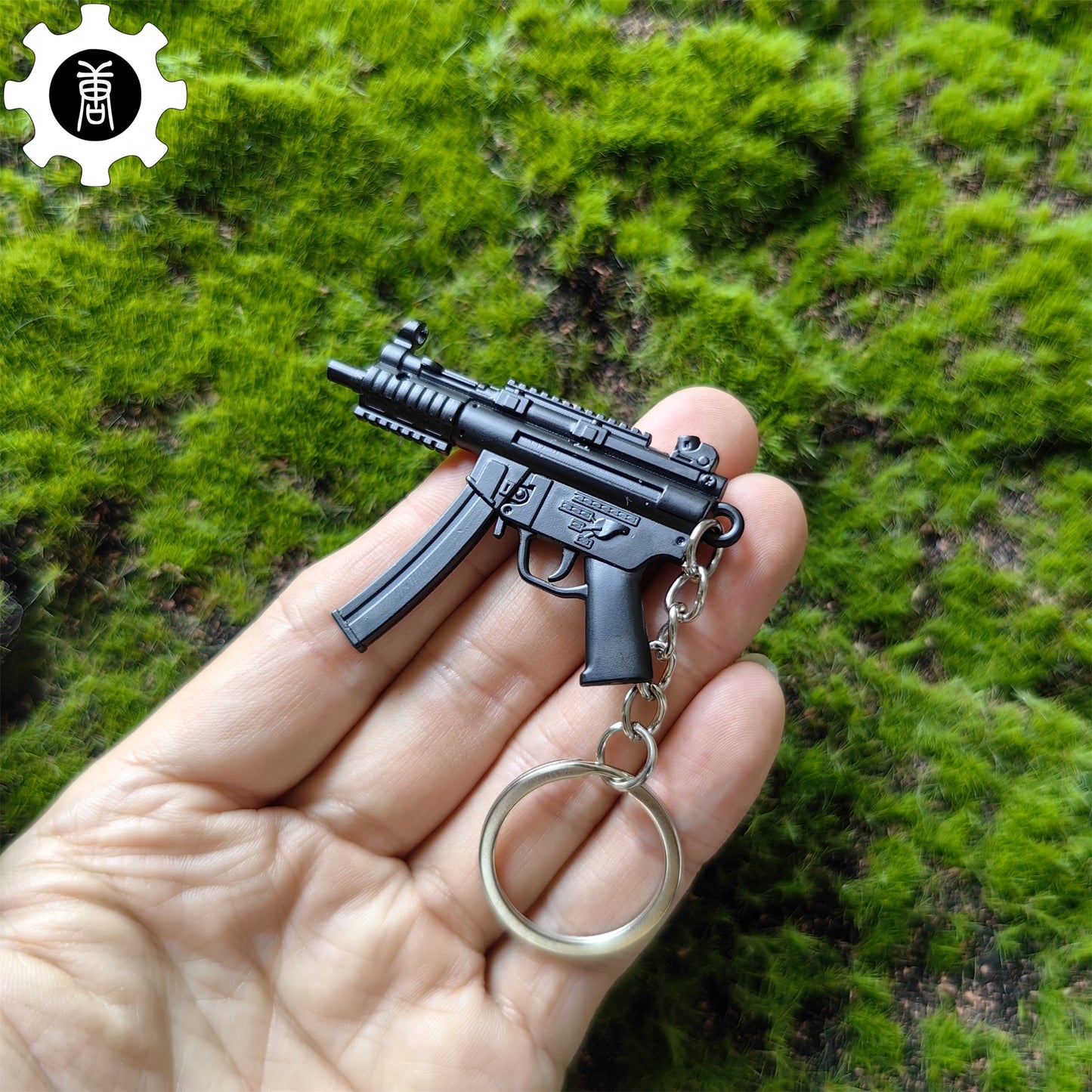 Metal MP5K Mini Submachine Gun Model Keychain