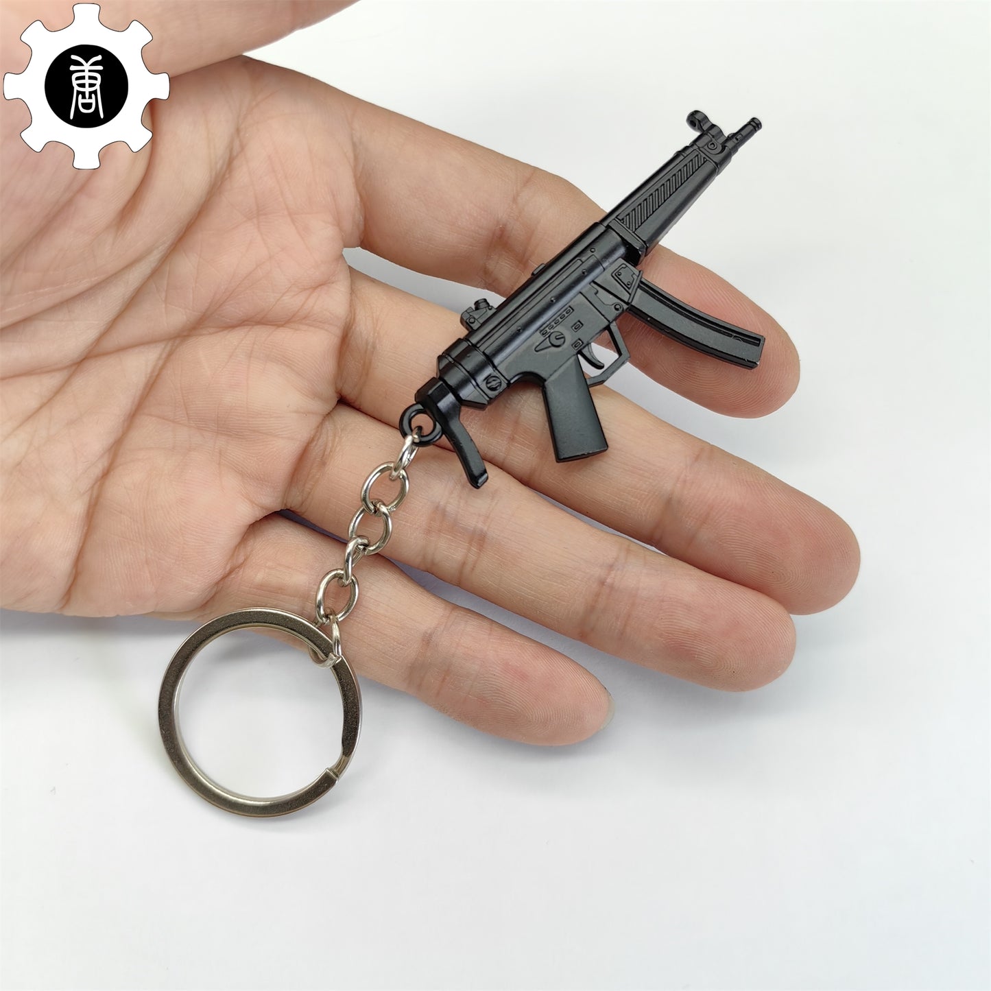 Tiny Metal MP5 Submachine Gun Model Keychain