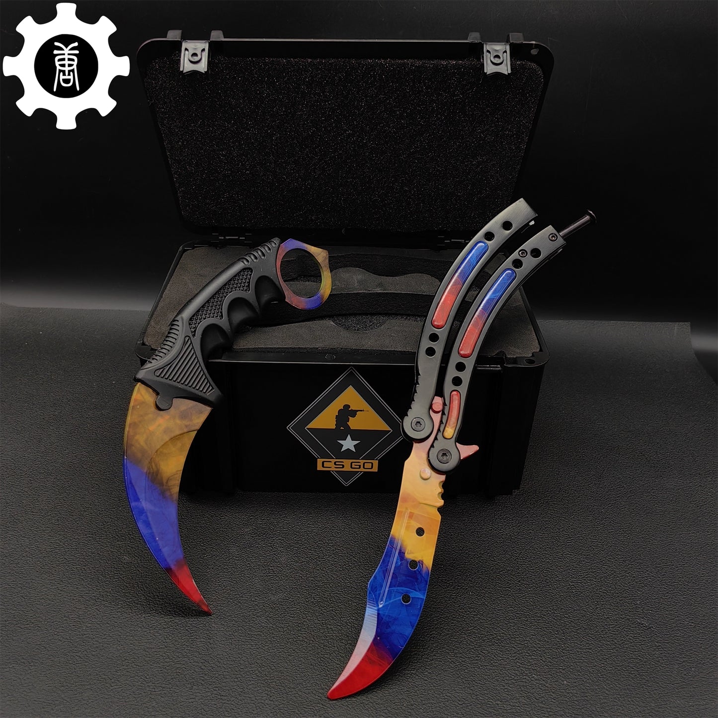 Marble Fade Blunt Blade Karambit & Balisong Black Weapon Case