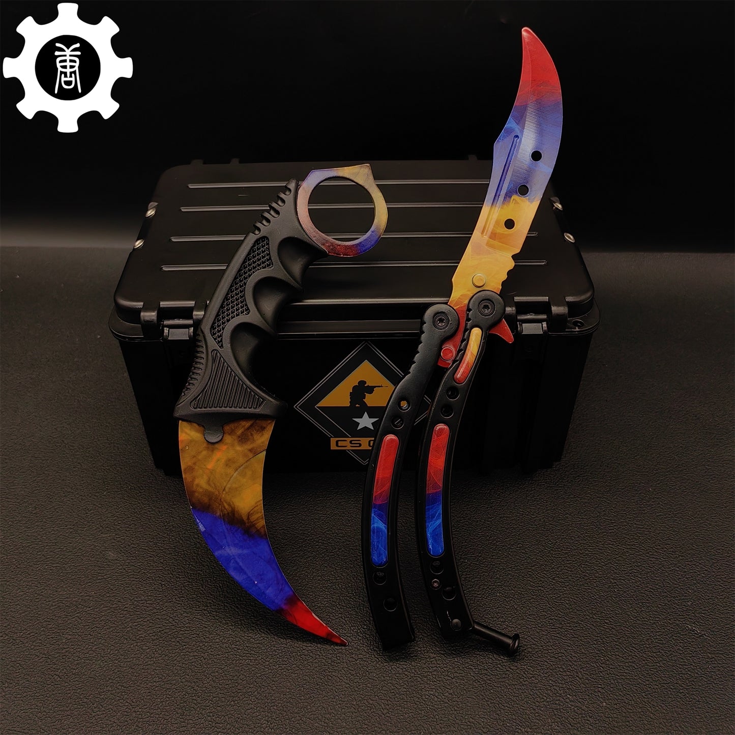 Marble Fade Blunt Blade Karambit & Balisong Black Weapon Case