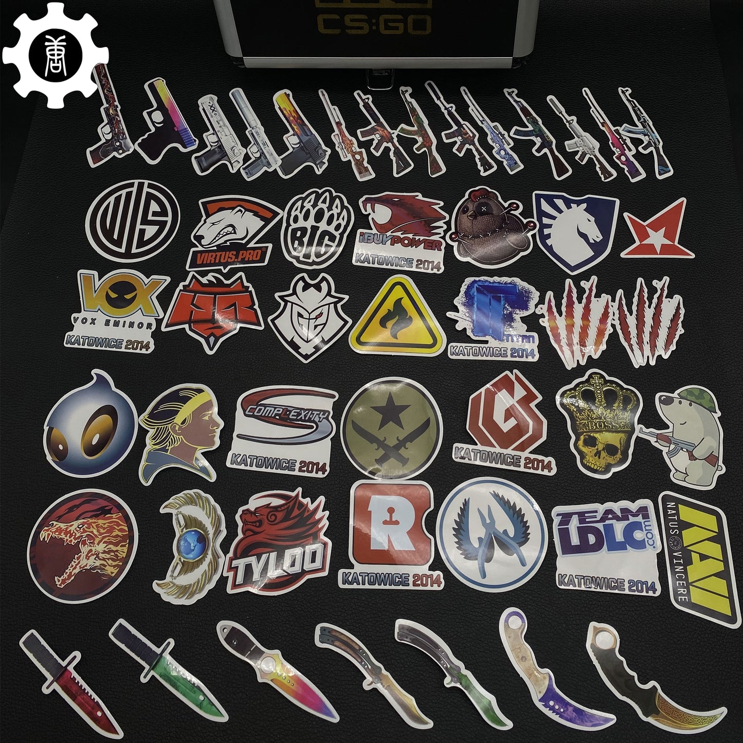 Marble Fade Skin Stiletto Knife & Karambit & Stickers & Keychains & Random 1 AK With Gift Box