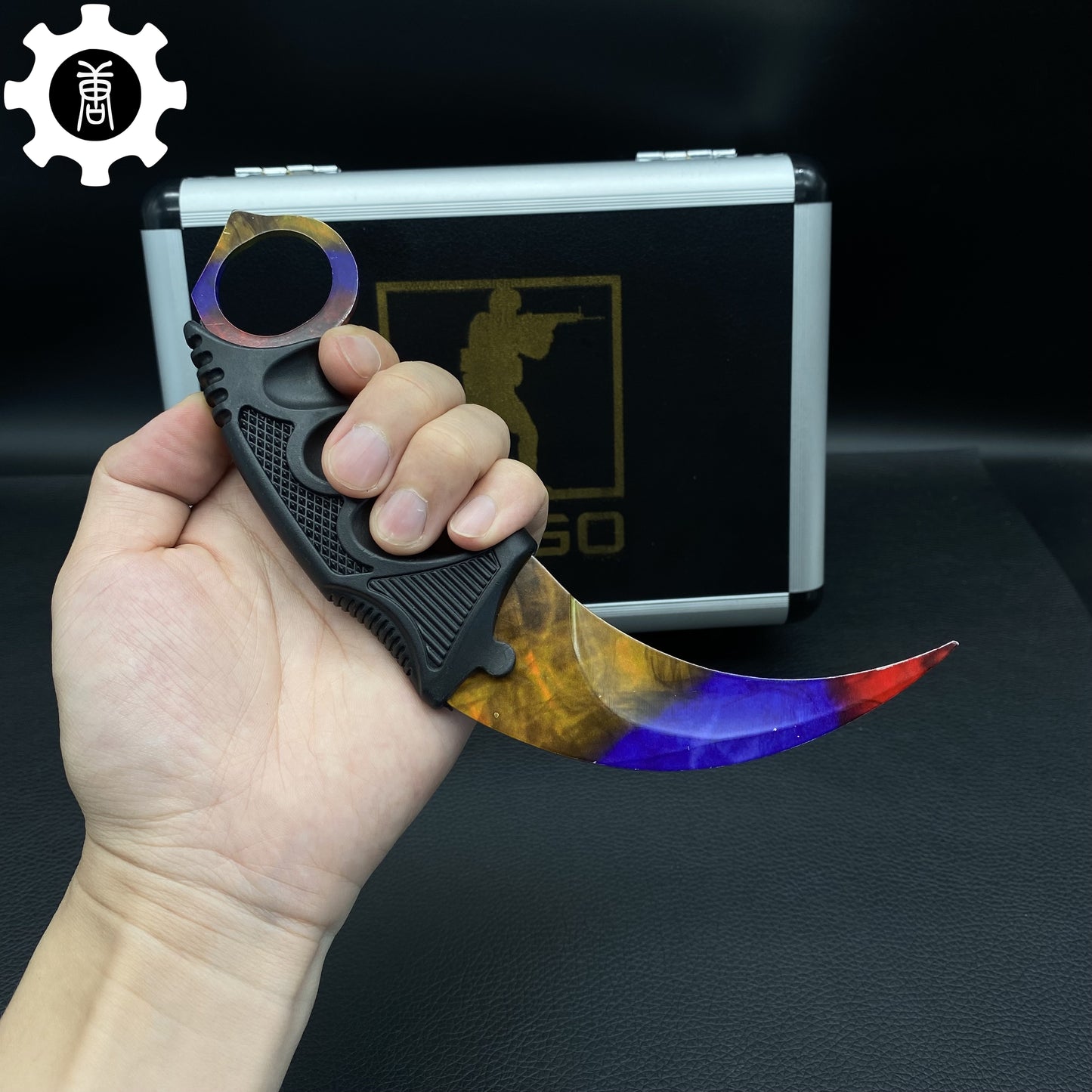 Marble Fade Skin Stiletto Knife & Karambit & Stickers & Keychains & Random 1 AK With Gift Box