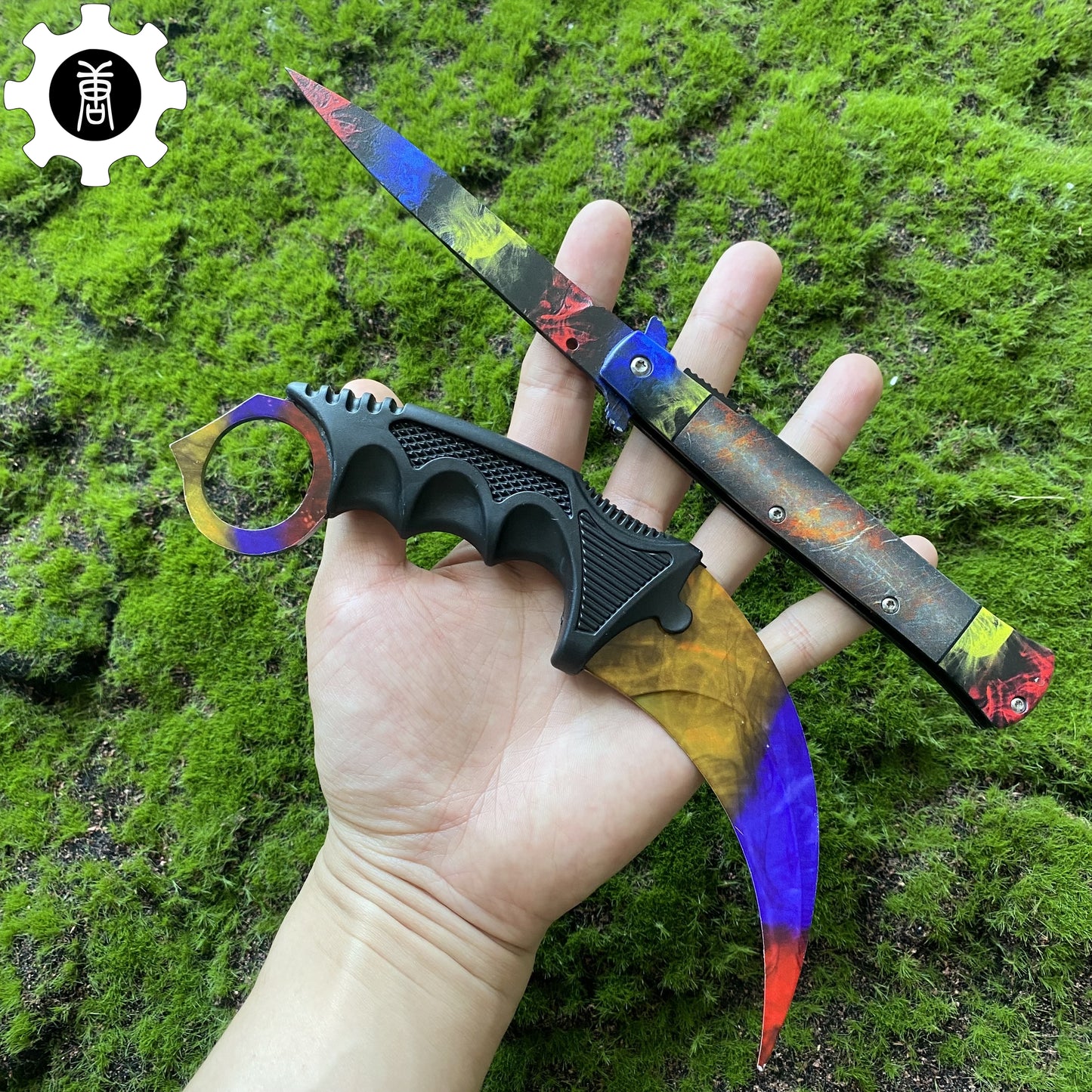 Marble Fade Skin Stiletto Knife & Karambit & Stickers & Keychains & Random 1 AK With Gift Box