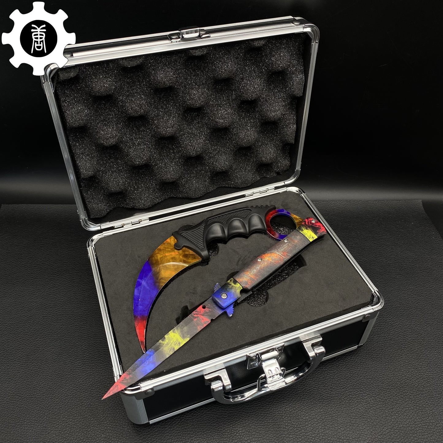 Marble Fade Skin Stiletto Knife & Karambit & Stickers & Keychains & Random 1 AK With Gift Box