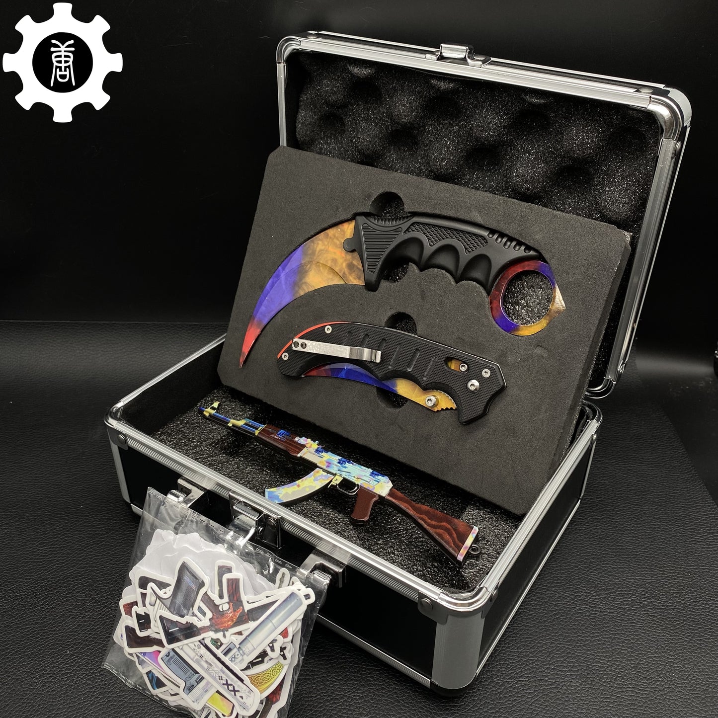 Marble Fade Skin Flip Knife & Karambit & Stickers & Keychains & AK With Case