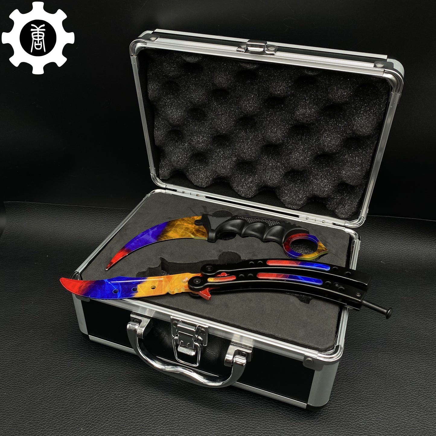 Marble Fade Balisong & Karambit & Stickers & Keychains & AK With Case