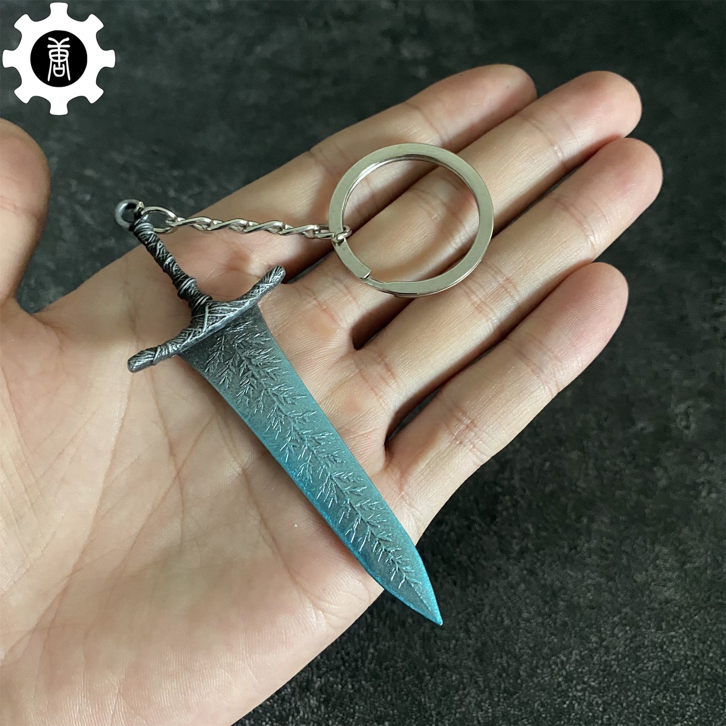 Metal 3.5'' Moonlight Greatsword Mini Keychain