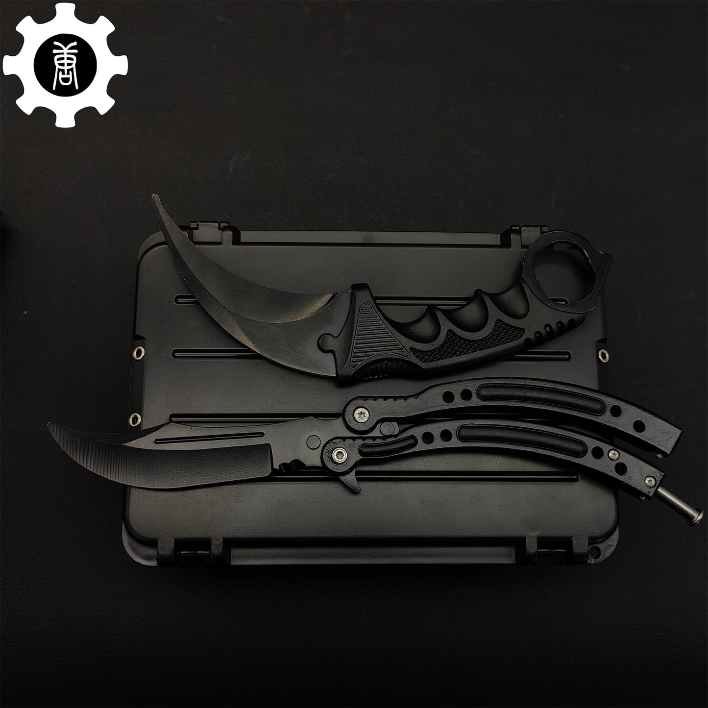 Night Skin Karambit & Balisong Black Weapon Case Blunt Blade Props