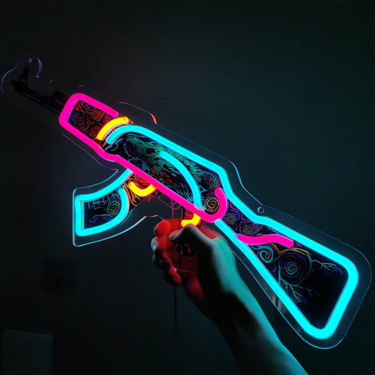 AK47 Nightwish 3D Colorful Night Neno Sign Wall Decor