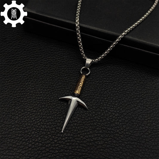 Ninja God Flying Kunai Tiny Metal Necklace