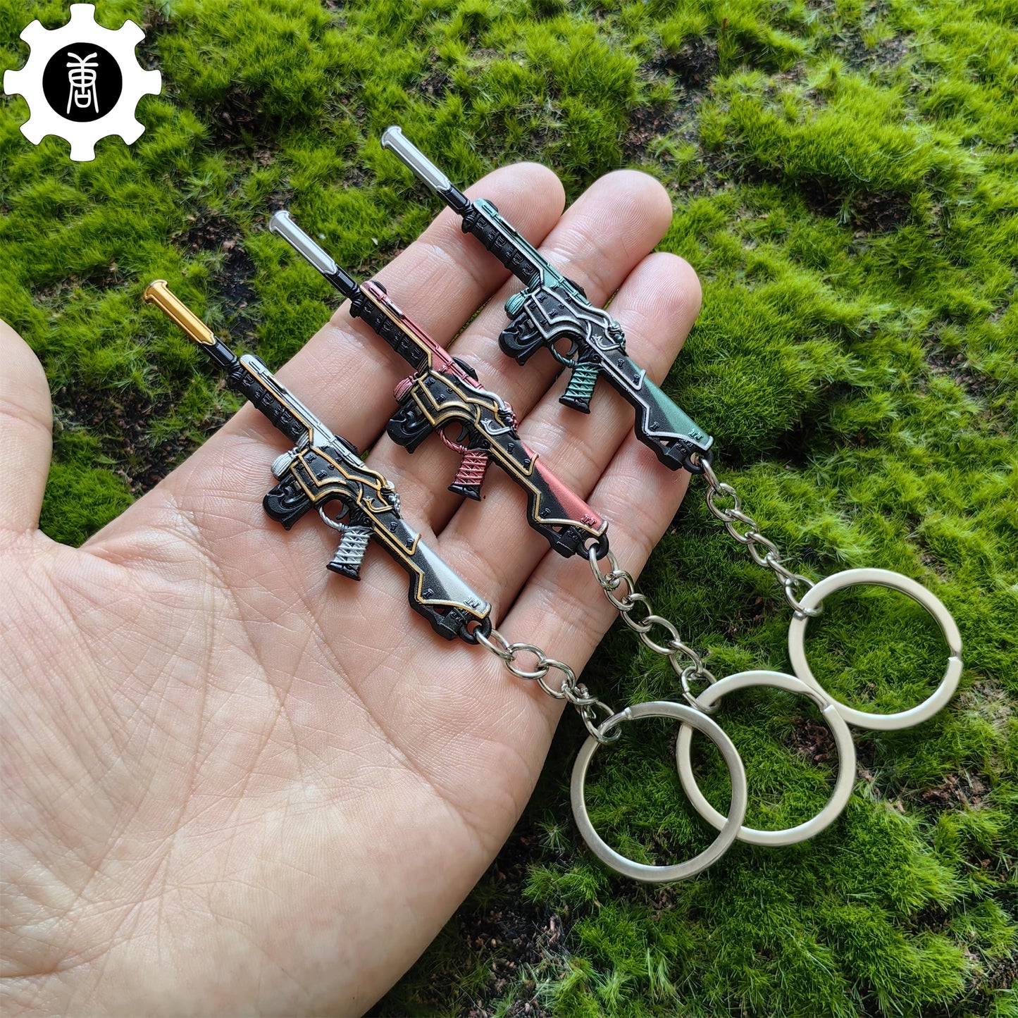 Metal Oni Phantom Gun Tiny Keychain Pendant