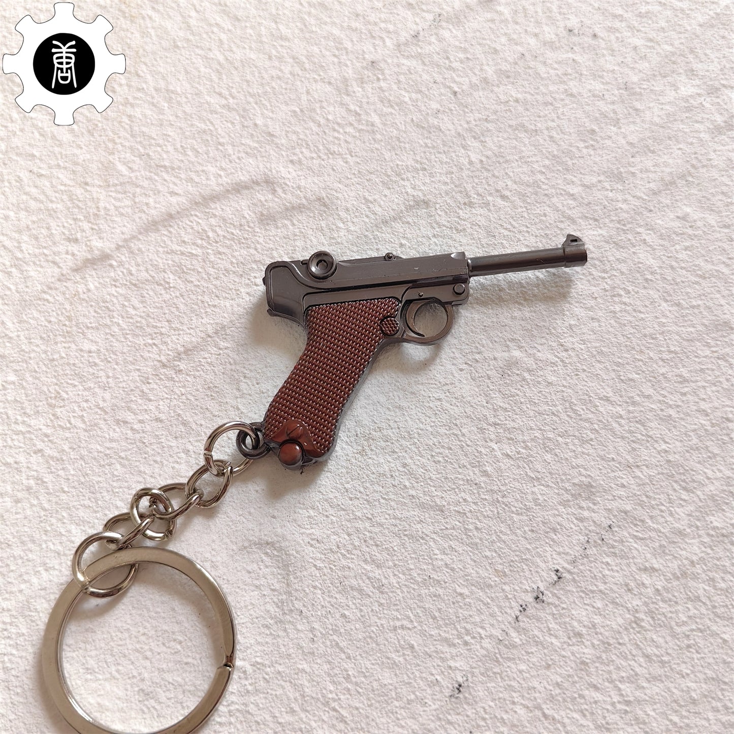 Metal Tiny Luger P08 Pistol Model Keychain