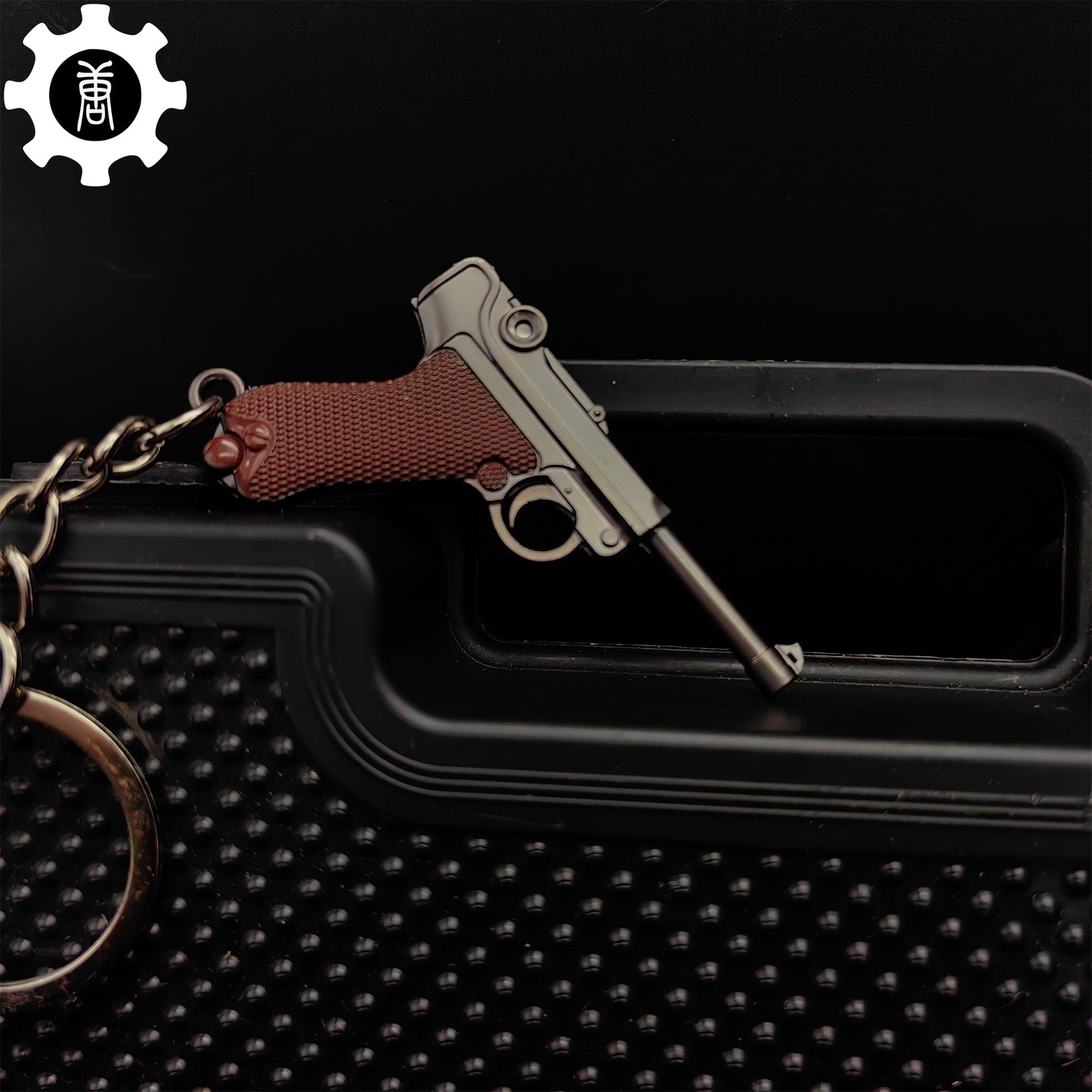 Metal Tiny Luger P08 Pistol Model Keychain